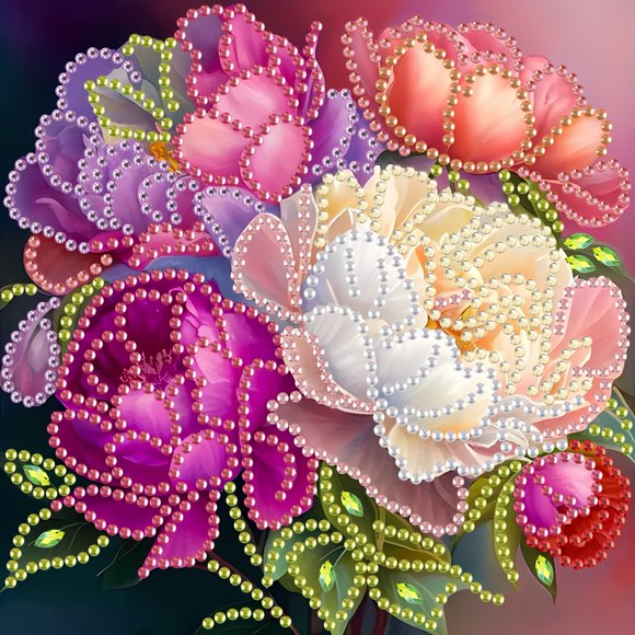 Gran kit de pintura de diamantes 5D para adultos: incluye diamantes de formas irregulares, diamantes gigantes y diamantes de imitación. Kit de pintura decorativa, 20 x 20 cm.