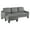 Gray, variant on Lester Chaise Sleeper Sofa in Gray fabric with Black legs