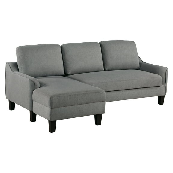 Lester Chaise Sleeper Sofa in Gray fabric with Black legs