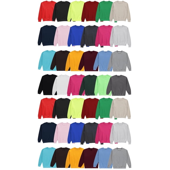 BILLIONHATS 36 Pack Mens Adult Crewneck Fleece Lined Pullover Sweatshirt Bulk, Wholesale Men Sweatshirts, Assorted Sizes Mixed, Homeless Shelter Donation