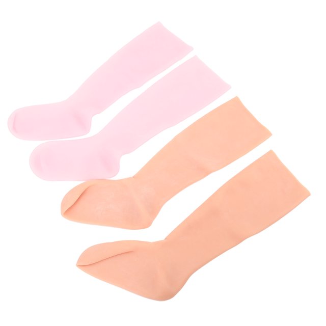 Calcetines Hidratantes Largos De Silicona, Cómodos Calcetines De Pedicura De Spa De Silicona, Cuidado Largo De Los Pies, 2 Pares Reutilizables Para Pies Agrietados