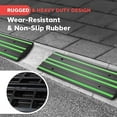 thumbnail image 3 of Pyle 8 ft. Rubber Curb Ramp Set, Pack of 2 Heavy Duty Non-Slip Threshold Ramps for Driveways, Garages, Sidewalks, Wheelchairs and Vehicle Access, Green Reflective Strips, 48.0’’x 16.0’’ x 2.6’’ Inch, 3 of 4