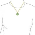 thumbnail image 3 of Bling Jewelry Womens Asian Green Jade Agate Pendant Necklace 14K Gold Plated, 3 of 4