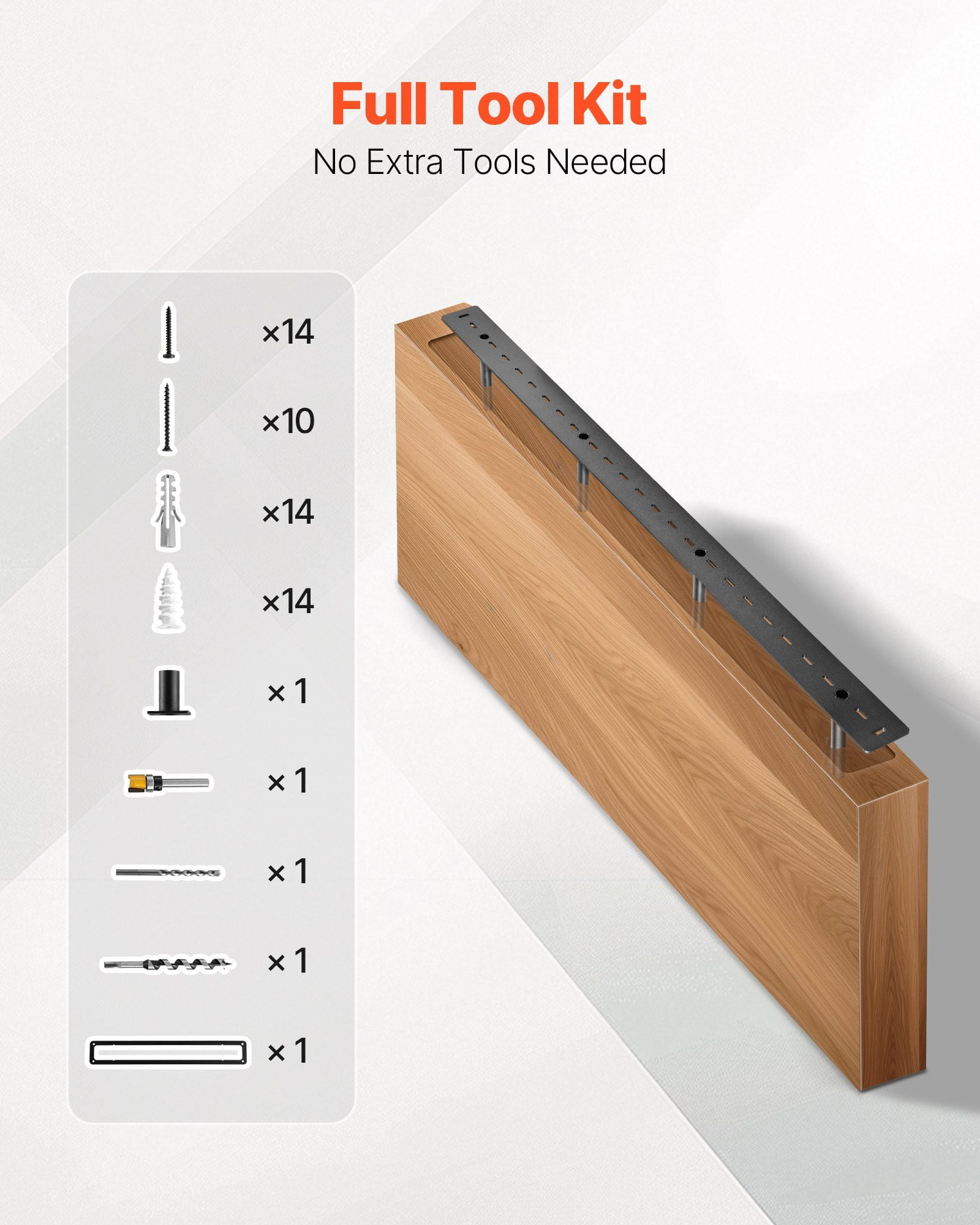 1-Pack Heavy Duty Floating Shelf Bracket – 46 Inch (1168.4 mm) – Metal Wall Mounted Shelf Support for Wood Shelves – Sturdy L-Shaped Brackets for Home & Office Storage