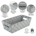thumbnail image 4 of Simplify Medium Woven Strap Shelf Storage Basket Tote in Heather Grey, 4 of 6