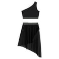 thumbnail image 4 of Doomiva Women's Lyrical Dance Dress Rhinestone Crop Top with Skirted Leotard Ballet Dance Outfit Black XL, 4 of 6
