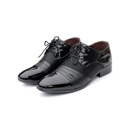 Men's Classic Oxfords Leather Shoes Lace Up Wedding Dress Business Casual