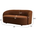 thumbnail image 2 of 68-Inches Boucle Upholstered Loveseat 2 Deeper Seat Sofa, Modern Minimalist Comfy Sherpa Couch for Small Spaces, Brown, 2 of 9