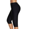 thumbnail image 2 of Summer Fashion Women Simple Plain Swim Leggings Capri Swim Bottom Short Pants (X-4XL), 2 of 2