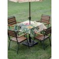 thumbnail image 5 of Square Outdoor Tablecloth with Umbrella Hole Blue Green Cactus Table Cloth Waterproof Patio Table Cover Tropical Summer Botanical Floral Rustic Zipper Tablecloths for Picnic Camping 60x60 Inch, 5 of 8