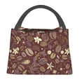 thumbnail image 2 of Lsque Coffee and Flowers Pattern Portable Insulation Lunch Bag, Insulated Food Delivery Bag, Meal Grocery Tote Insulation Bag Large Capacity Reusable Warming Bag, 2 of 5