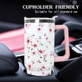 thumbnail image 5 of 40oz Cherry Blossom Tumbler with Handle, Lid & Straw - Pink Floral Travel Mug Water Bottle - Gift for Women, Girls - Reusable Drinkware, 5 of 6