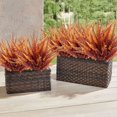 thumbnail image 3 of ZOELNIC 8 Bundles  Artificial Fall Boston Fern Fake Outdoor UV Resistant No Fade Faux Plastic Plants for Home Garden Window Box Thanksgiving Decor, 3 of 7