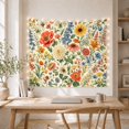 thumbnail image 5 of Poppies, Sunflowers, Iris, and Daisies in a Bright Garden, Nostalgic Vintage for Flower Lovers, Botanical Wall Art Decor Housewarming Gift Tapestry Wall Hanging for Bedroom and Living Room, 5 of 7