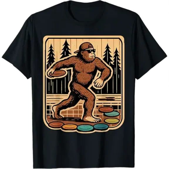 Sasquatch Disc Golfer Funny Disc Golf T-Shirt