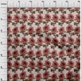 thumbnail image 3 of oneOone Cotton Silk Red Fabric Floral Quilting Supplies Print Sewing Fabric By The Yard 42 Inch Wide, 3 of 5