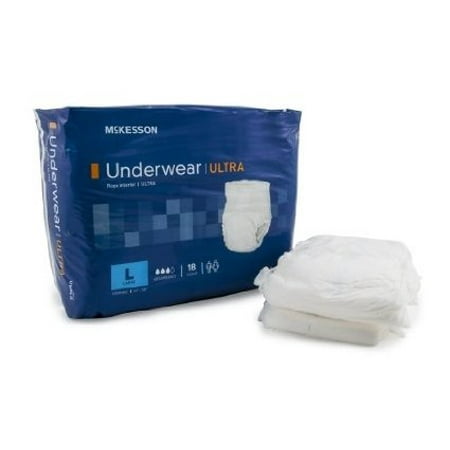 Incontinence Pull - McKesson Ultra Adult Absorbent Underwear Pull On Large Disposable Heavy Absorbency Case of 72