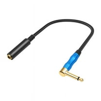 Right Angle 6.35Mm TRS Stereo Male to Female Audio Cable Guitar Extension Cable Cord for Amplifiers Headphone 0.