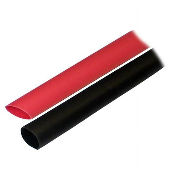 0.5 x 3 in. Adhesive Lined Heat Shrink Tubing, Black & Red - Pack of 2