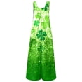 thumbnail image 6 of Gyujnb Women's St. Patrick's Day Overalls - Gradient Green Glitter Shamrock Print Pocketed Wide Leg Jumpsuit for Irish Festival,XL, 6 of 6