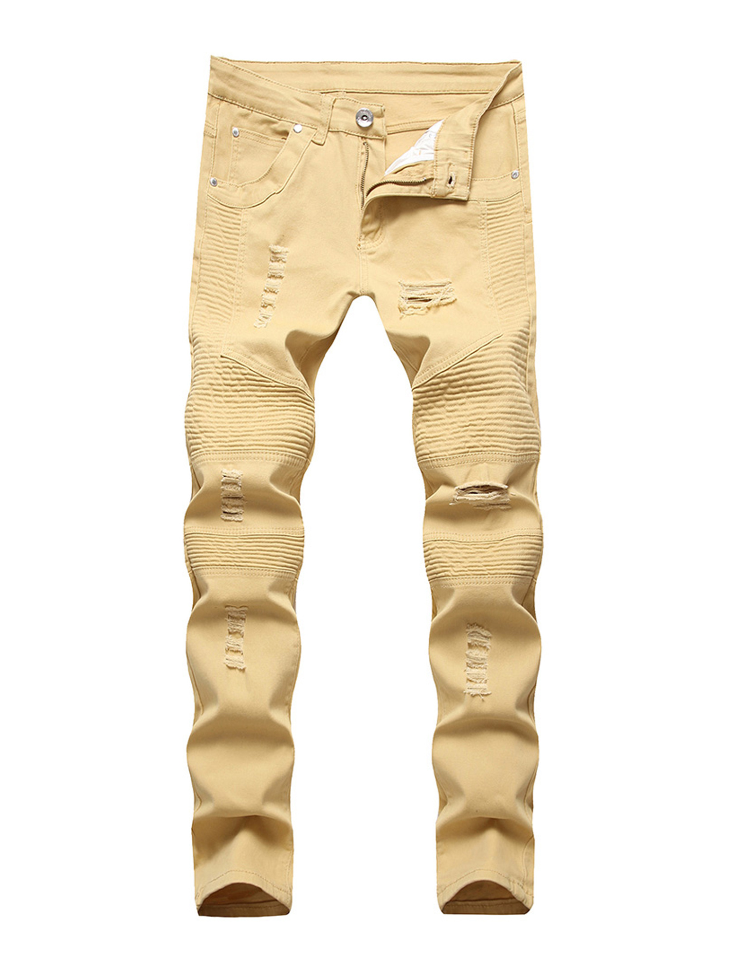 Mens Skinny Stretch Ripped Denim Jeans 