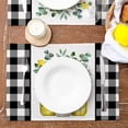 thumbnail image 2 of Lemon Summer Placemats 12x18 Inch Set of 4 Black Vase Spring Table Mats Farmhouse Rustic Holiday Kitchen Dining Table Decoration for Indoor Outdoor Dinner Party Décor GP084-18, 2 of 5