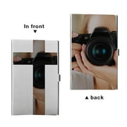 Stainless Steel Business Card Holder, Slim Metal Pocket Card Case Wallet for ID, Credit Cards and Name Cards, TIKA