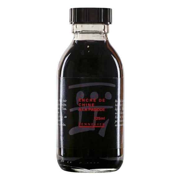 Sennelier China Ink Bottle, Black, 125ml