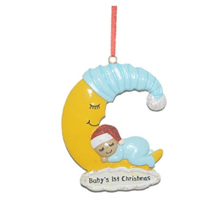 

SANAG Christmas Pendant Cartoon Resin Moon with Baby Design Hanging Pendant for Christmas Tree Party Decor