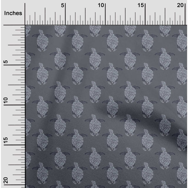 oneOone Tissu en Georgette Viscose à Imprimé Bloc Tortue Tissu de Couture BTY 42 Pouces de Large