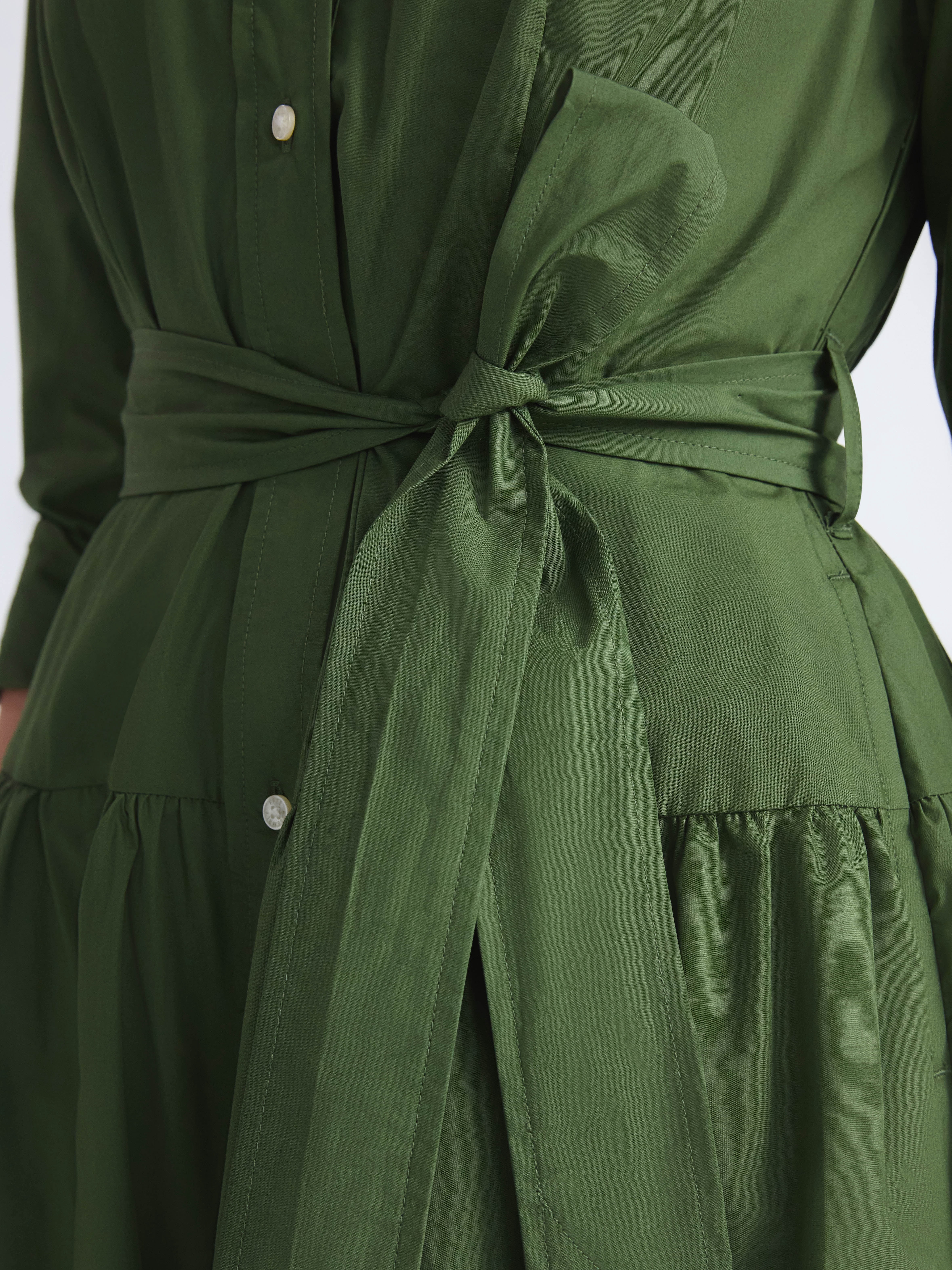 Free Assembly Women's and Women’s Plus Belted Cotton Maxi Shirtdress with Long Sleeves, Sizes XS-4X