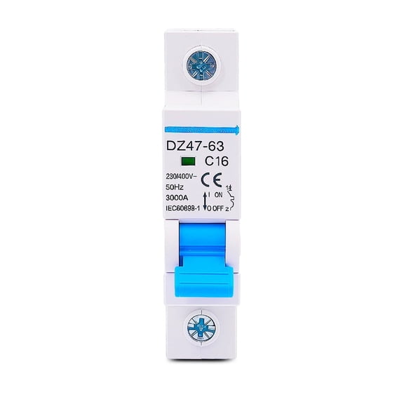 1 PCS DZ47-63 1P 16-63A Din Rail Mini Circuit Breaker Compact Miniature MCB for Home Electrical System Safety Protection