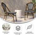 thumbnail image 4 of Merrick Lane Set of Two Stacking French Bistro Chairs with Black and White PE Seats and Back and Bamboo Finished Aluminum Frames for Indoor/Outdoor Use, 4 of 12