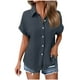thumbnail image 5 of Tops deportivos,Blusa informal de manga corta para mujer, cuello redondo, corte holgado, suave tejido de rayón sintético, ideal para uso diario y en casa, sopatenor, 5 of 9
