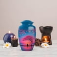 thumbnail image 5 of MUKTIVE Cherry Blossom Memorial Combo Urns for Human Ashes, Large Funeral Urns for Ashes Adult Female and Male Cremation, Keepsake Blue Burial Urn for Women (1 Large, 4 Keepsake), 5 of 7