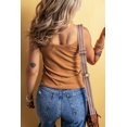 thumbnail image 2 of Trendy Spaghetti Strap Tank Top with Front Knot and Button Detail in Straw Yellow | [ZhiHiMeRi] | (US 8-10)M, 2 of 12