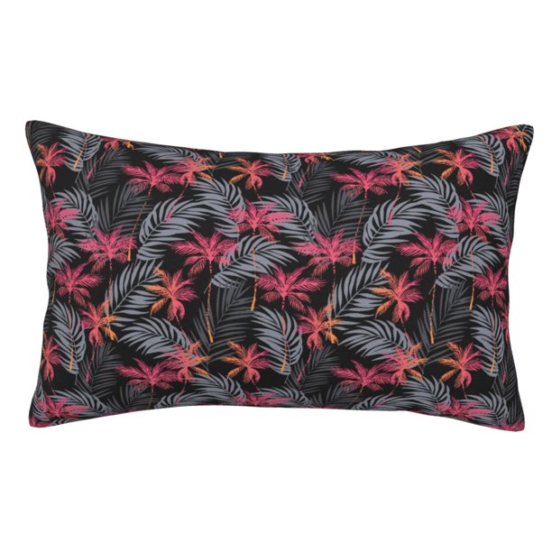 Fotbe Colorful Hawaii Palms Funda de Almohada Decorativa Estilo Occidental, Lujo en Algodón, Fundas para Almohadas King, Cojín Estampado para Decoración del Hogar-14"x20"