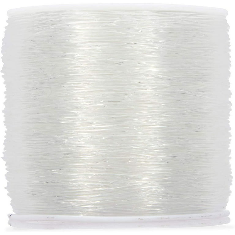 Senkary 0.8 mm Elastic String Cord Elastic Thread Beading String Cord for Jewelry Making Bracelets Beading, 100 Meters, White