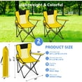 thumbnail image 2 of 2 PCS Folding Camping Chair with Cupholder and Carry Bag Regular Size Colorful Breathable Portable Lightweight Lawn Chair with Side Pocket for Fishing Hiking Beach Outdoor Activity, 2 of 6