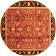 thumbnail image 1 of Ahgly Company Indoor Round Oriental Orange Industrial Area Rugs, 4' Round, 1 of 4