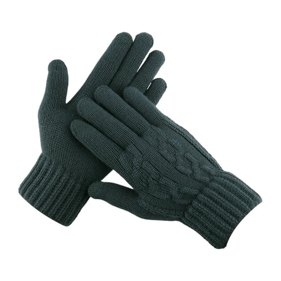 comerut 1 Pair Unisex Winter Gloves Five Finger Thick Heat Retention Touch Screen Anti-slip Soft Cold-proof High Elastic Wrist Cycling Riding Gloves