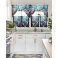 thumbnail image 4 of Turtle Swag Kitchen Curtains Sets for Windows 24 Inch Length, Ocean Fish Coral Underwater World Cartoon Short Window Curtain Panels Swags Valances and Tiers 3 Piece Set for Cafe/Dining Room, 4 of 5