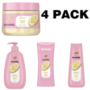 Dove x Crumbl Lemon Glaze Collection Body Wash 20 oz, Body Scrub 15 oz, Deodorant 2.6 oz, and Hand Wash 12 oz Inspired by Lemon Glaze Cookie Scent