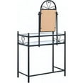 thumbnail image 4 of Casual 2 Piece Metal Vanity Set With Stool with Fabric Seat, Black, 4 of 4