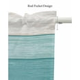 thumbnail image 5 of Turquoise Farmhouse Linen Curtain Valance for Bedroom/Bathroom/Kitchen/Living/Dining Room Window,Country Vintage Stripe Minimalist Geometric Pocket Topper Drapes Decorative Cafe Drapery 60"x18", 5 of 6