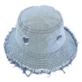 thumbnail image 1 of ZHAOCHENG Sombrero de pescador con agujero de vaquero, sombrero de pescador, sombrero de lavado lateral con flecos, sombrero para el sol, sombrero exterior plegable de secado rápido (borde de sombrero, 1 of 4