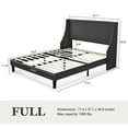 thumbnail image 7 of Amolife King Size Modern Platform Upholstered Bed Frame with Deluxe Wingback, Deep Grey, 7 of 7