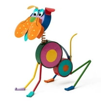 17 in. H Metal Novelty Puppy Garden Statue