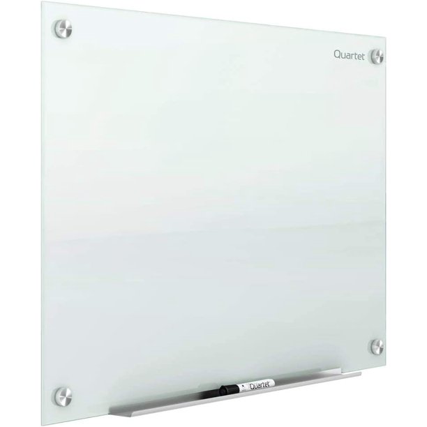 SOURCE Glass Whiteboard, Dry Erase White Board, 3' x 2', White