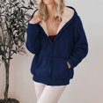 thumbnail image 4 of Lined Wool Zipper Winter Essential Jacket Long Sleeve Casual Pullover Hoodie, 4 of 9